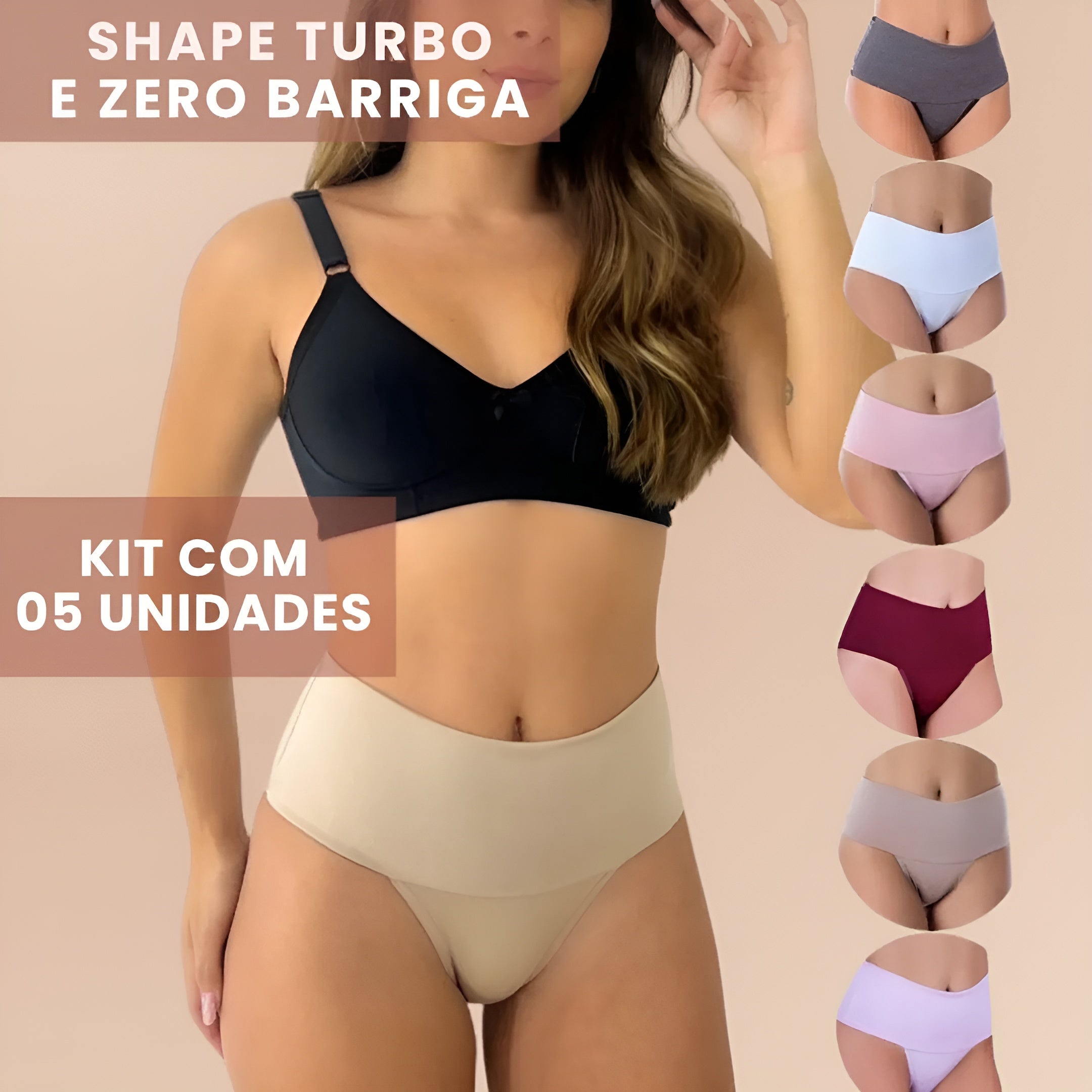 🔥Black Friday🔥 Kit 5 Calcinhas Shape Turbo e Zero Barriga