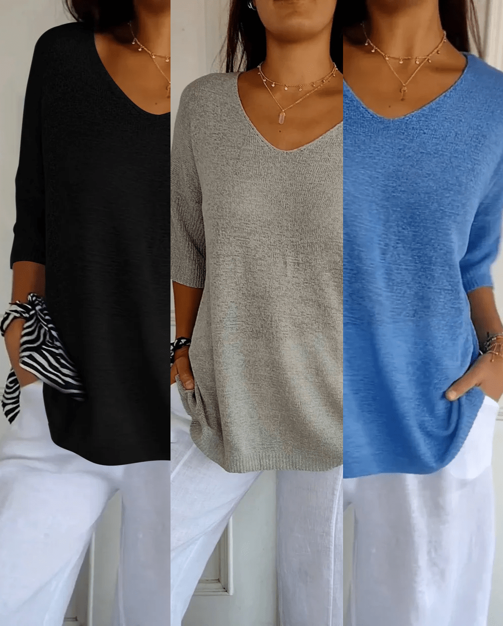 Kit 3 Blusas Luna® em Malha Leve